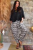 Daughter Of Ibiza Indira Shirring Cuff Pant Black & Earth 